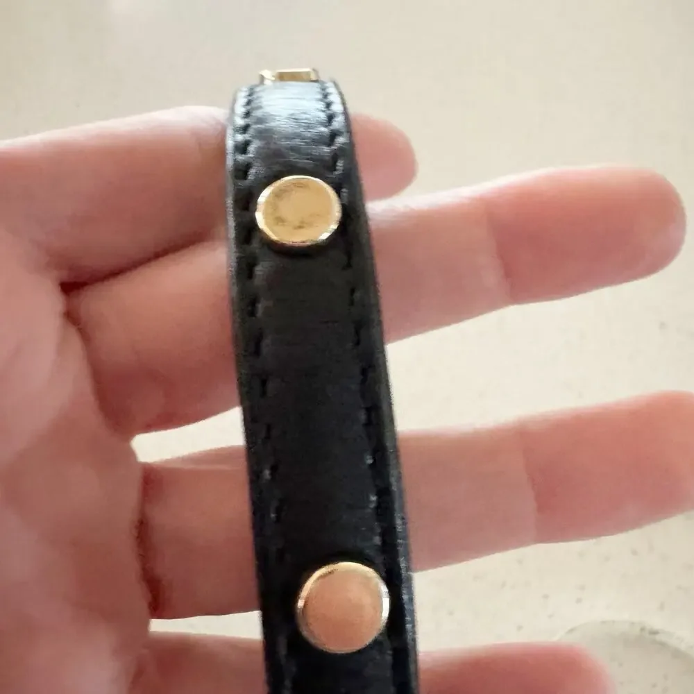 Rebecca Minkoff Black Soft Leather Zip Crossbody Gold Chain Strap Studs Club - Picture 9 of 9